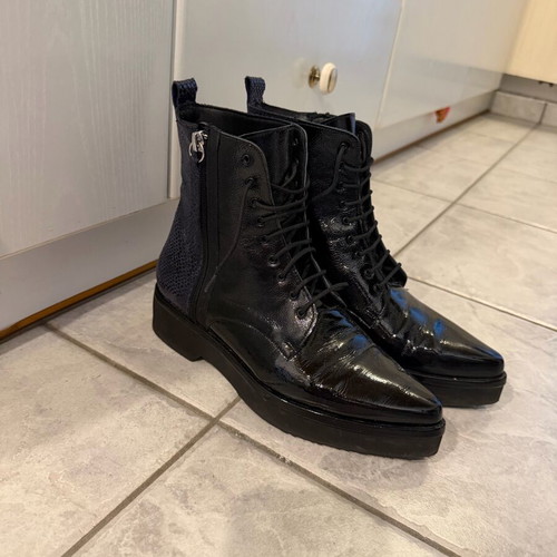 Baboulas leather ankle boots size 37 like new, black
