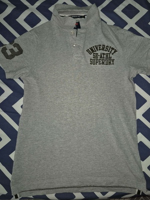 Superdry Polo Pique Medium shirt like new, light grey