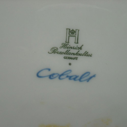 Decorative plate used, German porcelain Heinrich, cobalt blue color