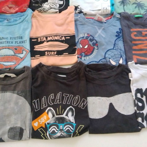 Benetton summer t-shirts used, pack of 12, branded size 5