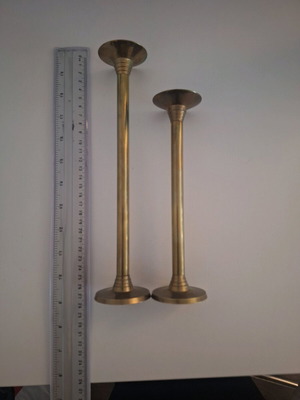 Brass taper candlestick holders set of 2 used