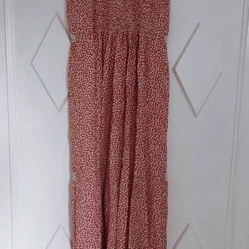 Estee Collection Boho Maxi Dress red floral, 100% viscose, like new, size L