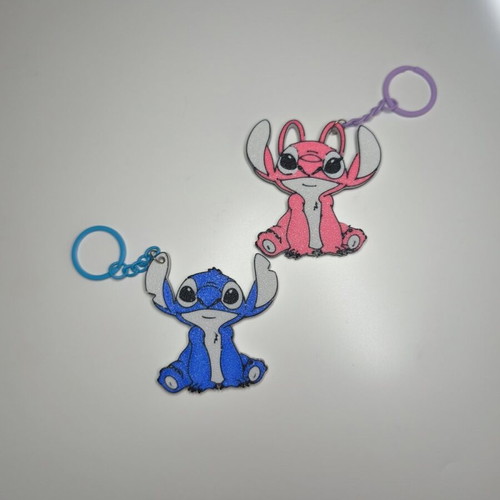 3D cute Stitch and Angel keychains