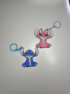 3D cute Stitch and Angel keychains