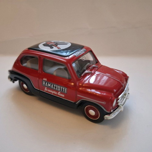 Fiat 600 collectible red toy cars scale 1:43, new pack of 6