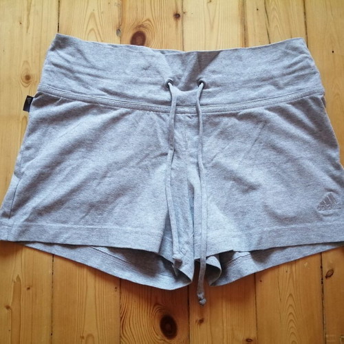 Adidas women's grey sports shorts, size S-M