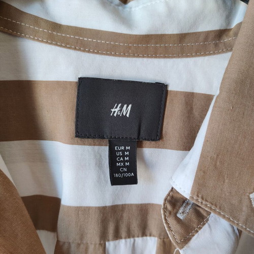 H&M men's cotton striped shirt size M like new