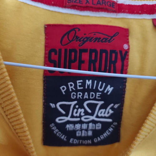 Superdry men's cotton T-shirt XL, yellow