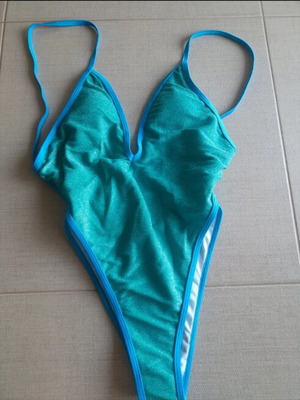 Iridescent one-piece swimsuit new, blue turquoise
