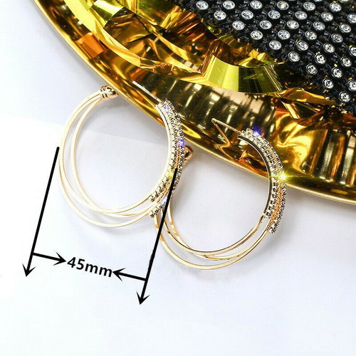 Hoop earrings gold plated with white sapphires new
