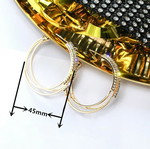 Hoop earrings gold plated with white sapphires new