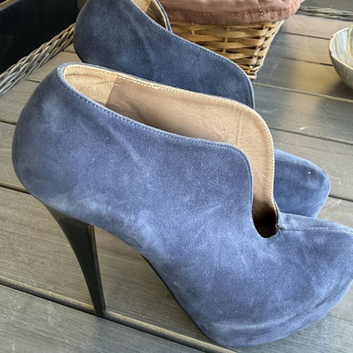 Sagiakos Kastori ankle boots like new, blue gray, high heel