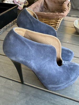 Sagiakos Kastori ankle boots like new, blue gray, high heel