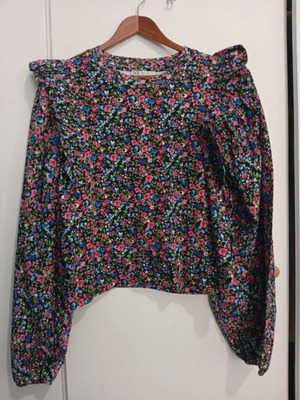 Zara floral μπλούζα σε πολύχρωμο, μέγεθος L