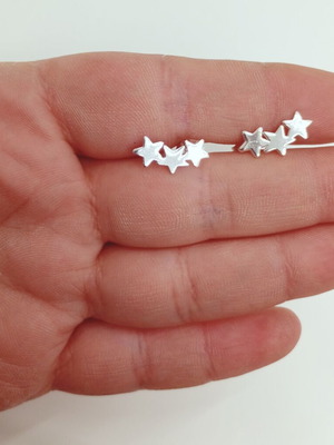 Ασημένια Σκουλαρίκια Αστέρια Καινούργια Από Ασήμι 925°