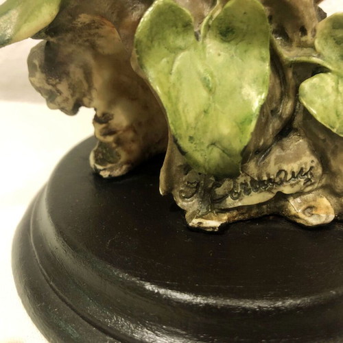Porcelain decorative item used with signature