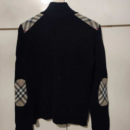 Burberry women's cardigan used, size L, black with check details