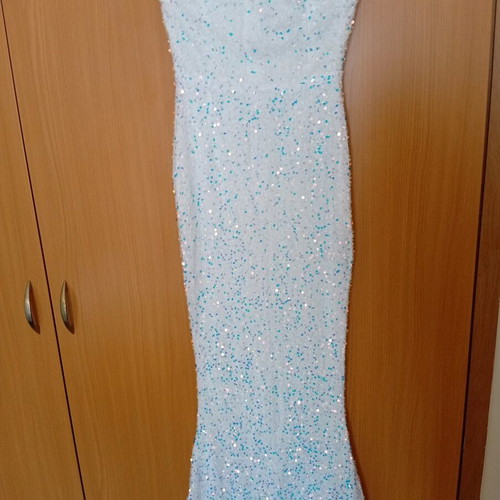Wedding dress in tight mermaid line with sequins like new, size M