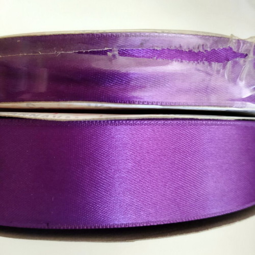 Satin ribbons new, 2 rolls 200 meters purple double-sided