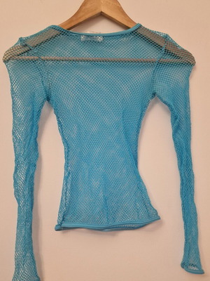 Danoff mesh blouse turquoise one size like new