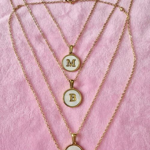 Monogram Necklace in Gold Steel New