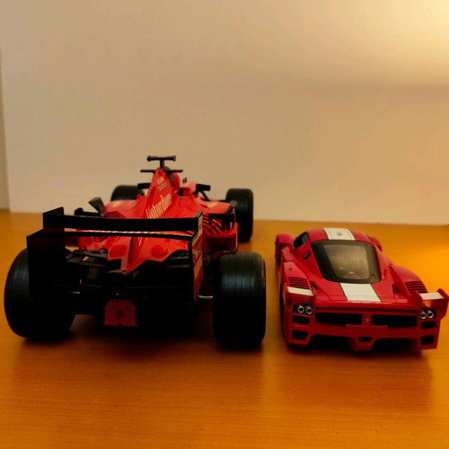 Formula and Ferrari toy cars used, set of 2, battery operated