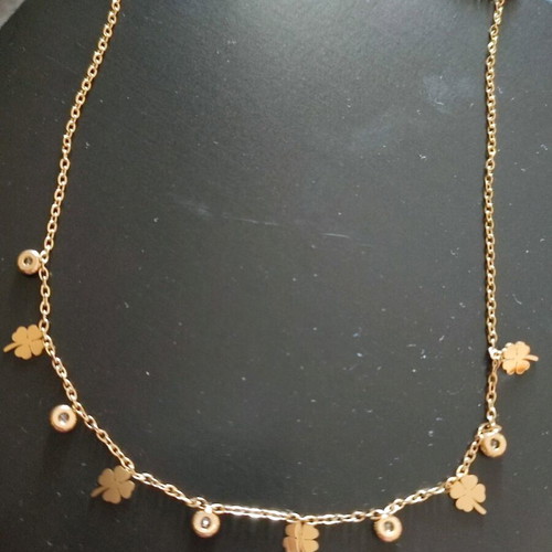 Lucky charms necklace new, gold stainless steel