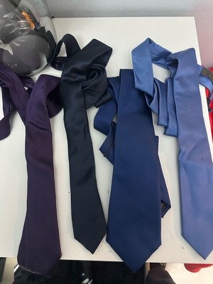 Ties pack of 4 new in purple, blue, sea blue and pine green
