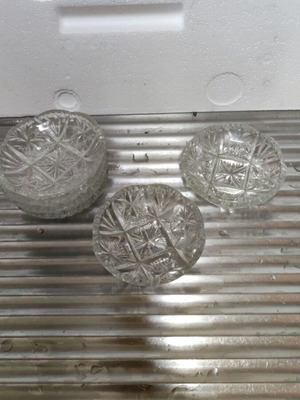 Vintage crystal jam jars set of 6 like new