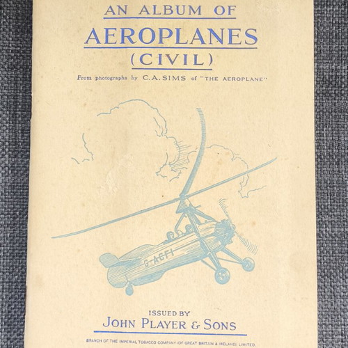 John Player & Sons An Album of Aeroplanes (Civil) used, complete aviation cigarette card album