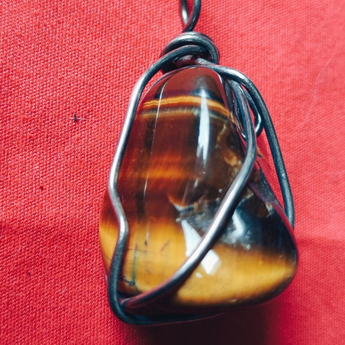 Tiger's Eye Pendant like new, handmade wire wrapping