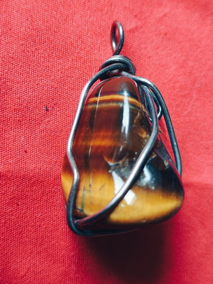 Tiger's Eye Pendant like new, handmade wire wrapping