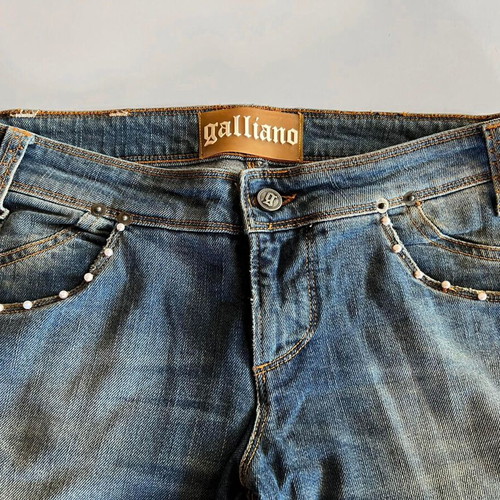 Galliano denim pants used, three-quarter length, size 29/43