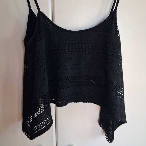 Crop top tiranta knitted black like new Pink Woman