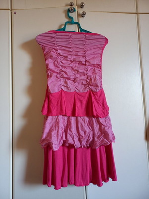 Mini dress pink mini strapless new, size S