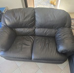 Leather two-seater sofa