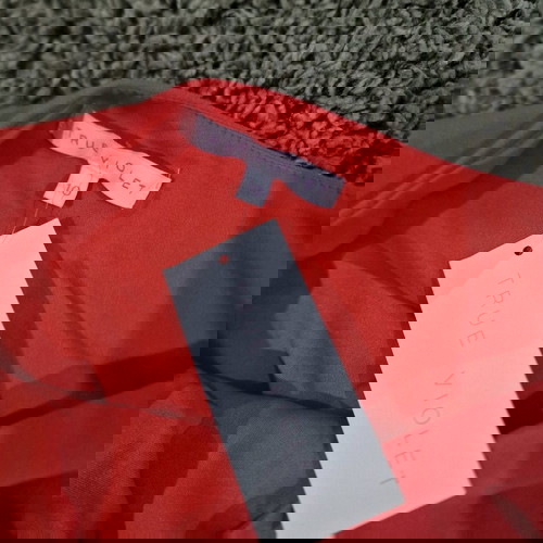 True Violet Midi Dress One Shoulder Ruffle New, Size M, Coral