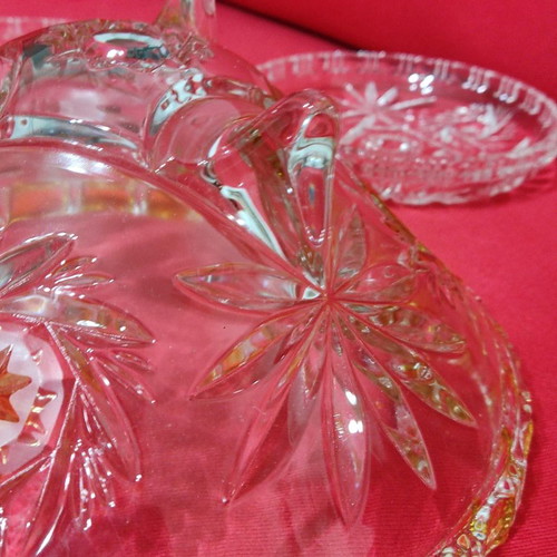 Walter glass crystal serving set used with small plates
