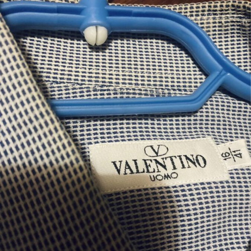Valentino Uomo vintage shirt used, cotton, size L-XL, blue and gray