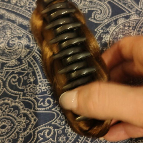 Braided hair clip new, honey brown color