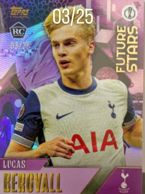 Lucas Bergvall Future Stars Purple/Pink Refractor Topps RC like new