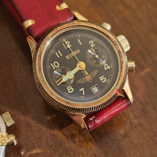 Poljot Vintage Buran Mechanical Chronograph Watch like new