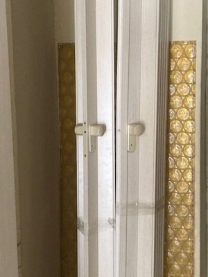 Folding accordion door like new, PVC white oak color, double leaf