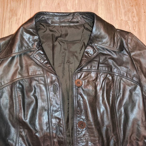 Fredrikson Jyväskylä Vintage Genuine Leather Jacket Dark Brown EU 36 like new