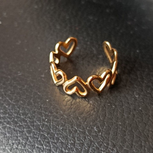 Heart ring adjustable size unused, gold color