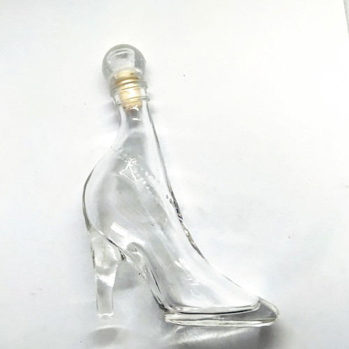 Glass small bottle shaped like stiletto shoe like new