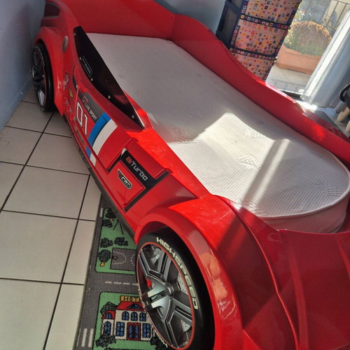Children's car bed used with mattress and remote control