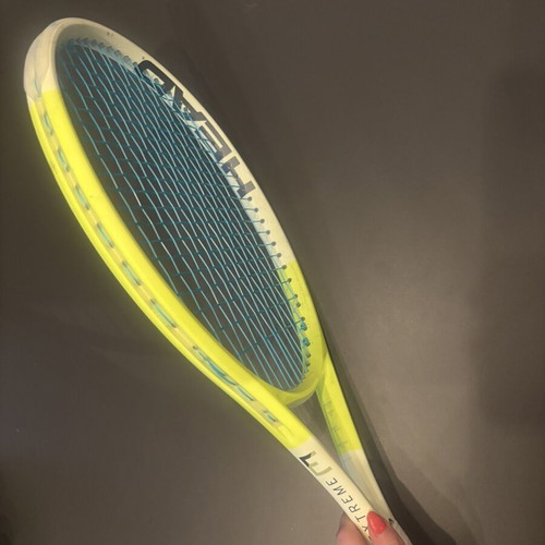 Head Extreme MP tennis racket used with Solinco Mach10 strings L3