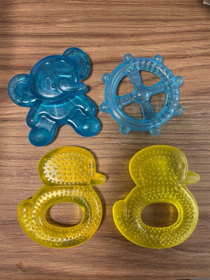 Water teething toys used, set of 4 pieces