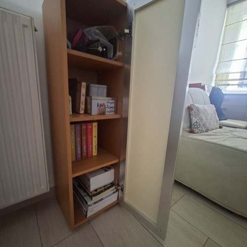 Beech wood shelves set of 2, like new, with glass doors
